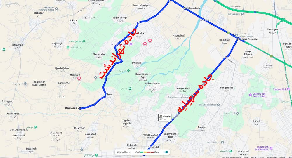 نقشه سهیلیه و تهراندشت